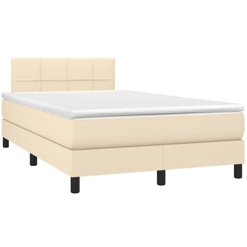 VidaXL Krevet box spring s madracem krem 120 x 190 cm od tkanine Slike