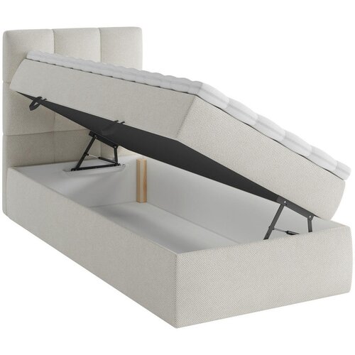 MID.YOU POSTELJA Z VZMETNICO 90 cm x 200 cm , les, tekstil, leseni material bež Slike