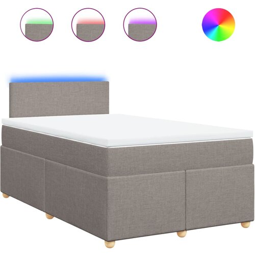 vidaXL Box spring postelja z vzmetnico taupe 120x200 cm blago, (21273420) Cene