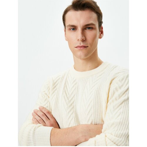 Koton Knitwear Sweater Crew Neck Knitted Textured Long Sleeve Cene