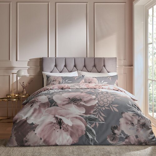 Catherine Lansfield Ružičasta/siva posteljina za bračni krevet/za produženi krevet 230x220 cm Dramatic Floral &amp;ndash; Slike