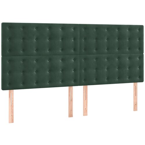 Maison Chic Posteljno vzglavje - Vzglavna omarica 4 kosa temno zelen 90x5x78/88 cm žamet, (22077748) Cene