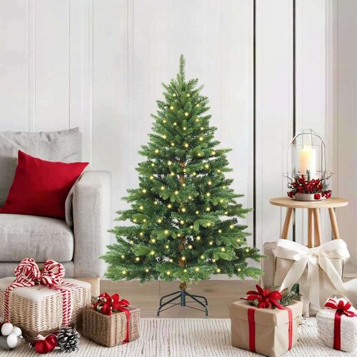 vidaXL Umestno božično drevo med 150 LED Zelena 120 cm PE in PVC Cene