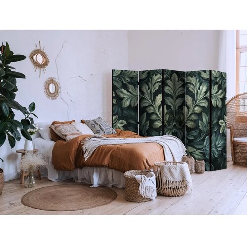  Paravan - Dark Green Victorian Leaves - Botanical Carved Composition 225x172 Jednostrani Cene
