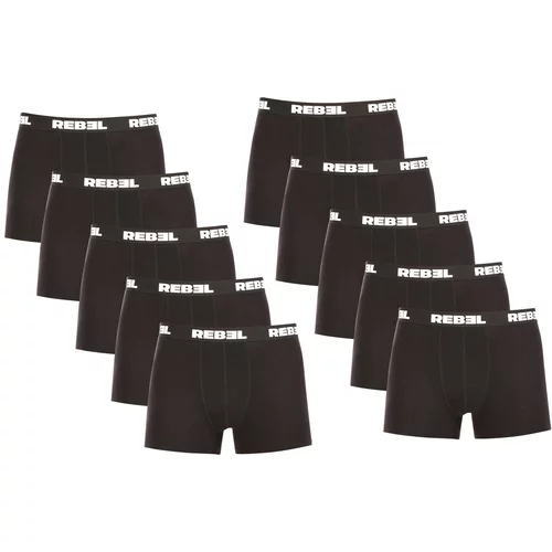 Nedeto 10PACK Men's Boxer Shorts Rebel Black
