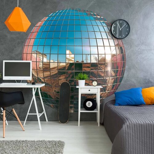  Okrugla fototapeta - Platinum disco ball 180x180 Cene