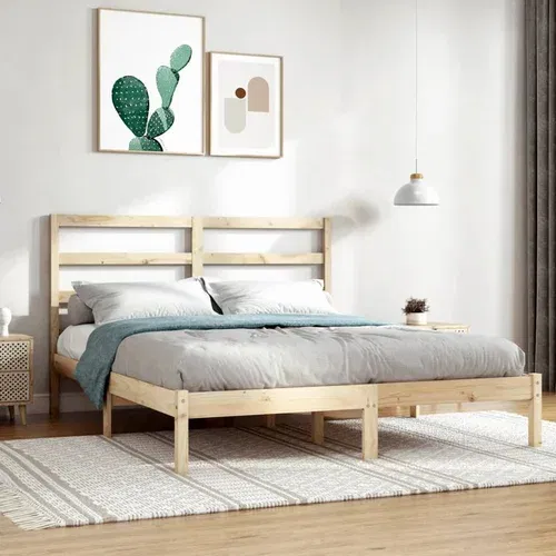 vidaXL Okvir za krevet od masivnog drva 135 x 190 cm 4FT6 bračni
