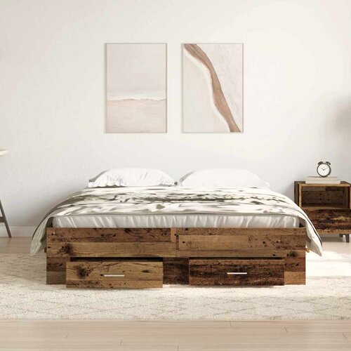  Krevetna konstrukcija Staro drvo 135 x 190 cm Konstruirano drvo Slike