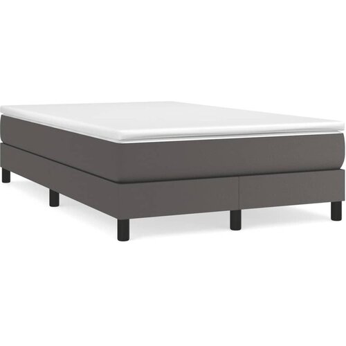 VidaXL Krevet s oprugama i madracem sivi 120x190 cm od umjetne kože Slike