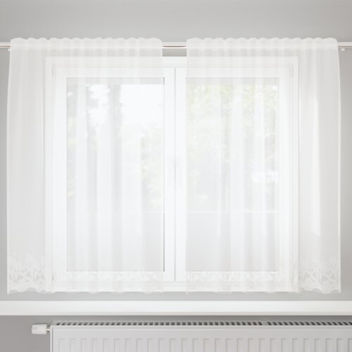 vidaXL Čipkasta zavjesa sa zavjesama Bijela 150 x 180 cm Poliester Cijene