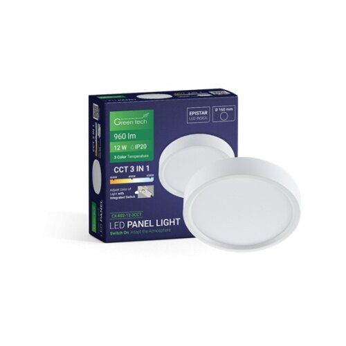 Greentech LED panel nadgradni 12w, 3cct, okrugli ( cx-r02-12-3cct ) Cene