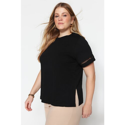 Trendyol Curve Plus Size T-Shirt - Black - Regular fit Slike