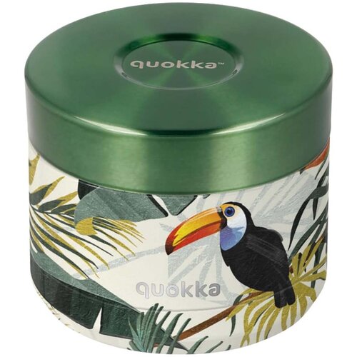 NOBRAND Quokka, Posoda za hrano 360ml, model Whim z tropskim motivom, Zelena, (5000071485) Cene