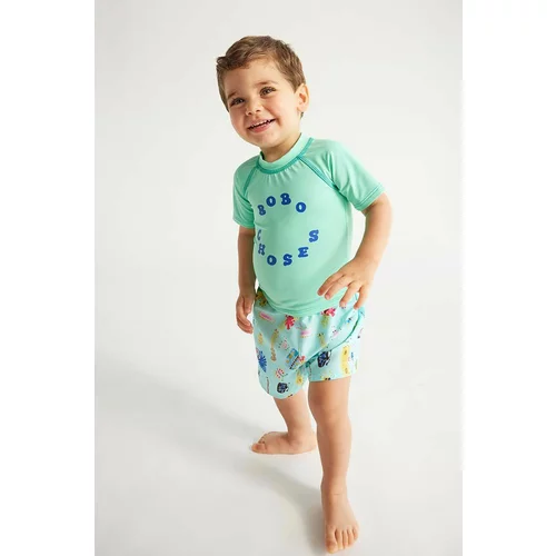 Bobo Choses Otroška plavalna kratka majica turkizna barva