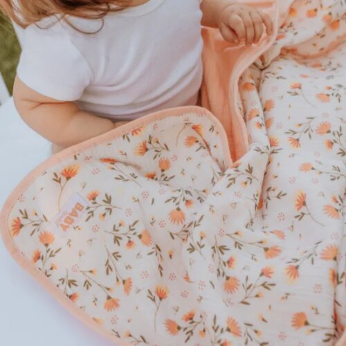 Baby Textil prekrivač od muslina Cvetići, 85x100cm Cijene