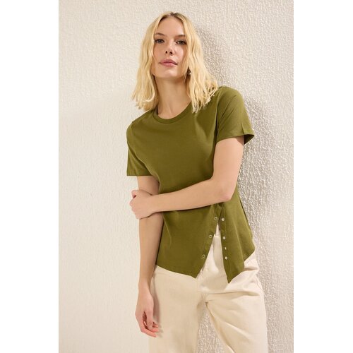 TRENDYOLMILLA Ženska majica TWOSS25TS00029, Kaki Cene