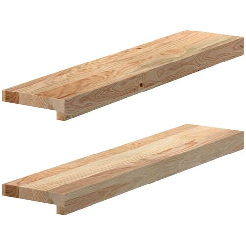 VidaXL Okenske police 2 kosa neobdelana 70x15x2 cm trdna hrastovina, (5000208483) Slike