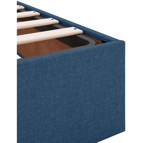 VidaXL Otomanski okvir kreveta bez madraca plavi 160x200 cm od tkanine Slike