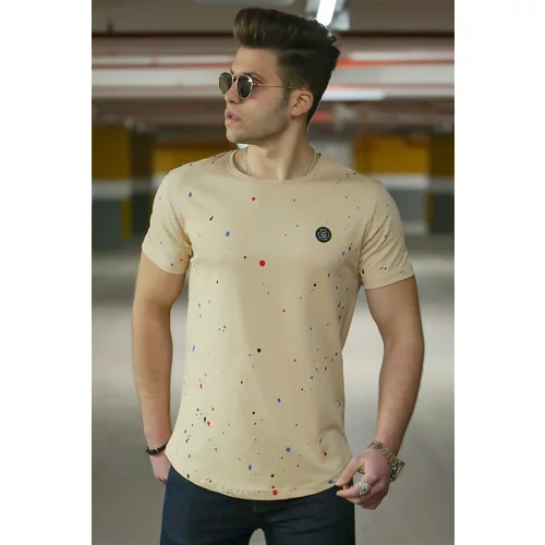 Madmext Spray Pattern Camel Men's T-Shirt 4505