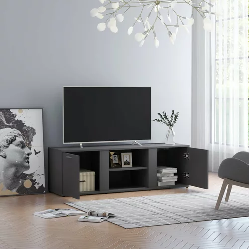 vidaXL TV omarica siva 120x34x37 cm iverna plošča
