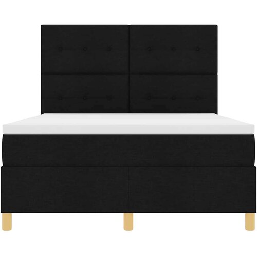 Box spring krevet s madracem Crna 140 x 190 cm tkanina - Crna 140 x 190 cm S gumbima Slike