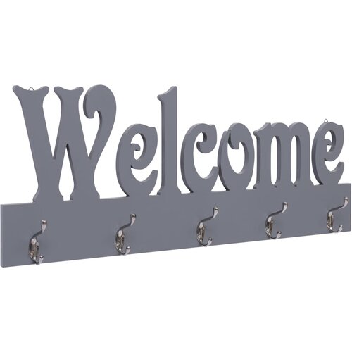  Zidna vje&amp;scaron;alica za kapute WELCOME siva 74 x 29,5 cm Slike