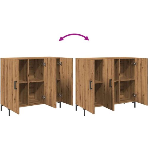 VidaXL Komoda boja hrasta artisana 90 x 34 x 80 cm konstruirano drvo Slike