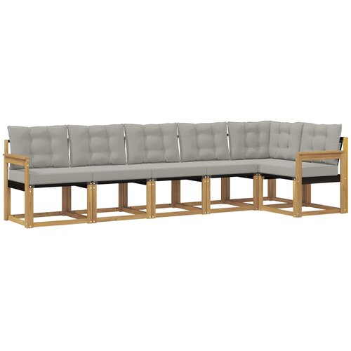 vidaXL Zunanja garnitura za sedenje 6 pcs Bela in svetlo siva, (5000279507) Cene