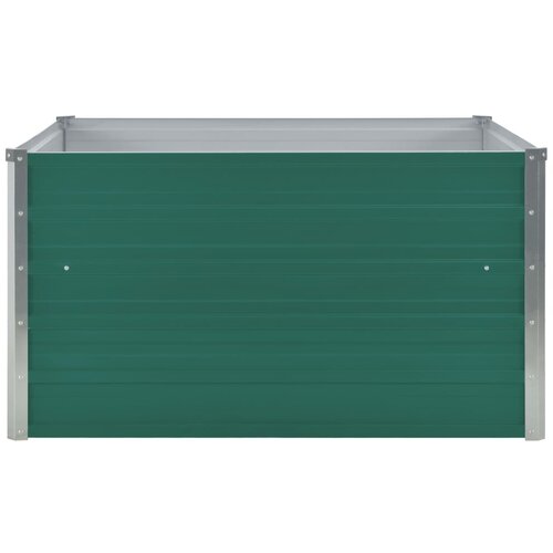  Povi&amp;scaron;ena vrtna gredica 100 x 100 x 45 cm pocinčani čelik zelena Slike