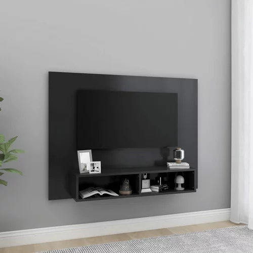 vidaXL Stenska TV omarica siva 120x23,5x90 cm iverna plošča, (20730733)