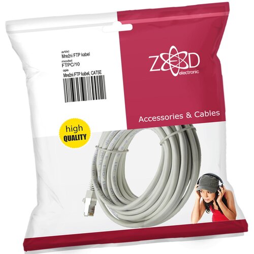 Zed Electronic Mrežni FTP kabel, CAT5E, 10 m - FTPC/10 Slike