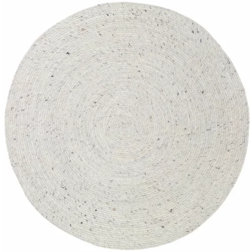 Nattiot bijeli ručni tepih od mješavine vune i pamuka Neethu, ø 110 cm