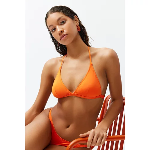Trendyol Orange Triangle Gathered Bikini Top