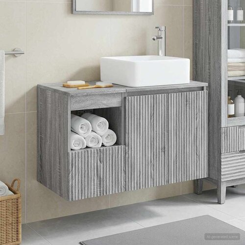  Set namje&scaron;taja za kupaonicu 2 kom. Siva Sonoma 53 x 35 x 80 cm Cijene