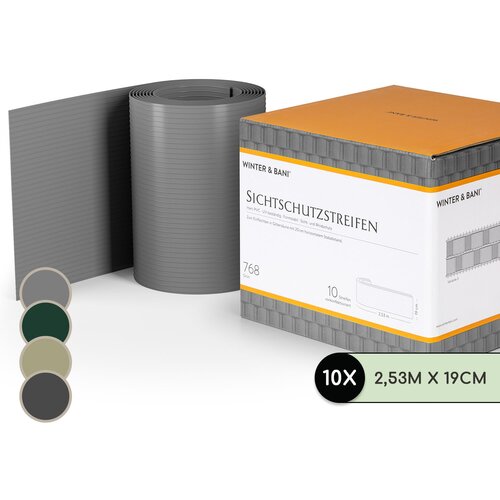 Blumfeldt Trakovi za senčenje, zaščita za na ograjo, PVC trda plastika, 2,53 × 0,19 m Cene