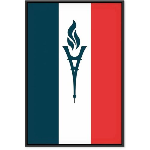  Slika - Torch Against the Backdrop of the French Flag 60x90 U crnom drvenom okviru Slike
