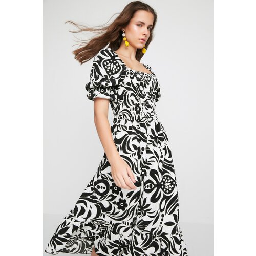 Trendyol Design Black Patterned Gipe Dress Slike