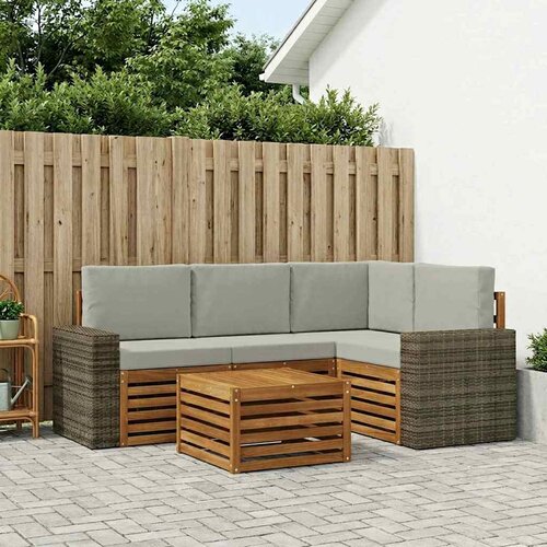  Set vanjskih sofa 5 kom. Prirodna i svjetlosiva Poliester Cijene