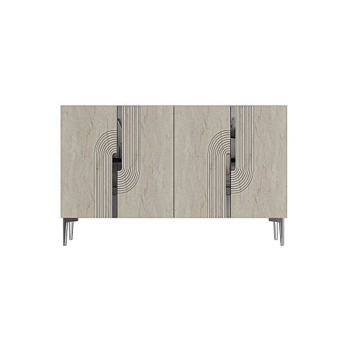 Hanah home konzola meyra 120 white travertine silver Slike