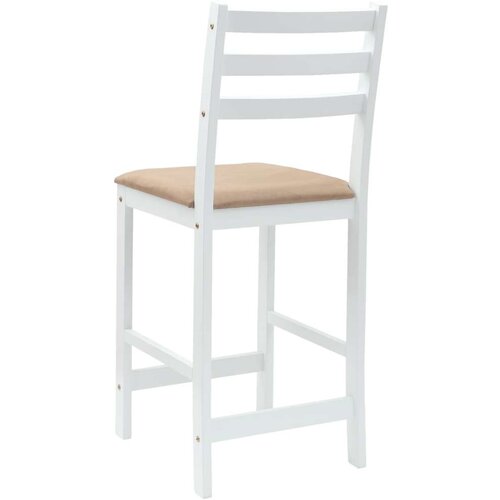  Trpezarijske stolice 2 pcs Bijelo 40 x 47 5 x 99 5 cm - Bijela i smeđa Slike