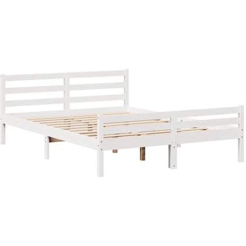  Okvir kreveta bez madraca bijeli 150x200 cm od masivne borovine Slike