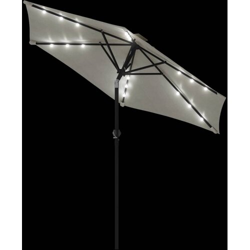  Vrtni suncobran s čeličnom &amp;scaron;ipkom LED bijeli 225 x 225 x 212 cm Slike