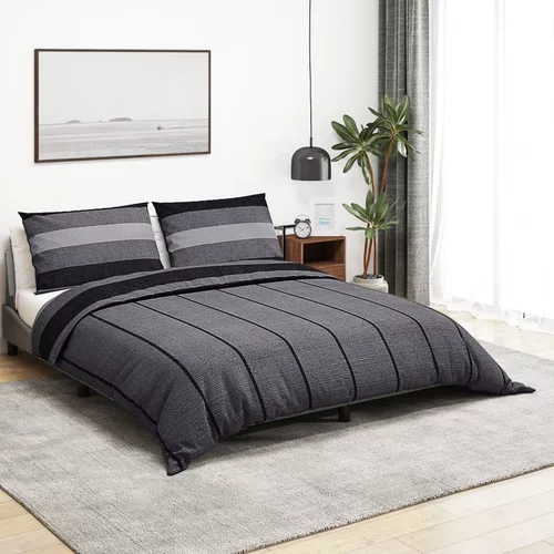  Set posteljine za poplun tamnosivi 135 x 200 cm pamučni