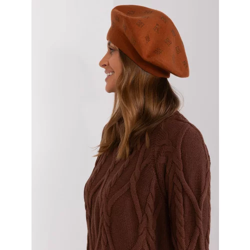 Fashion Hunters Light brown women's knitted beret