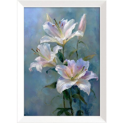 Styler Tiskana slika z okvirjem 56x75 cm Lilies &ndash; Cene