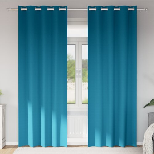 vidaXL Zavese z zavesami 2 pcs Turkizna 225 x 140 cm Poliester Cene