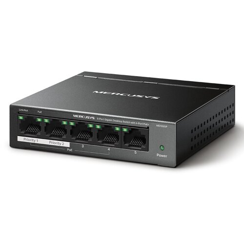 Mercusys SWITCH MS105GP 5-portni gigabitni stoni prekidač sa 4-porta PoE+, 4×Gigabit PoE+ porta, 1×Gigabitni... Cijene