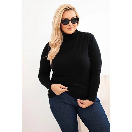 Kesi Włoski Plus Size women&amp;#039;s sweater in a classic cut black Slike