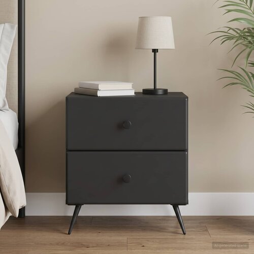  Noćni ormar Crna 43 x 34,5 x 47,5 cm Konstruirano drvo Cijene