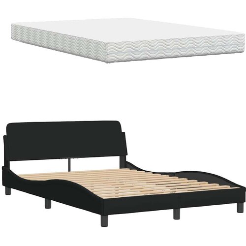 vidaXL Krevet s madracem crni 140x200 cm od tkanine Cijene